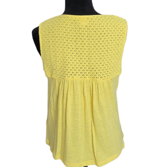 Anthropologie Akemi + Kin Piaf Yellow Boho Crochet Tank Size Small - Picture 7 of 9